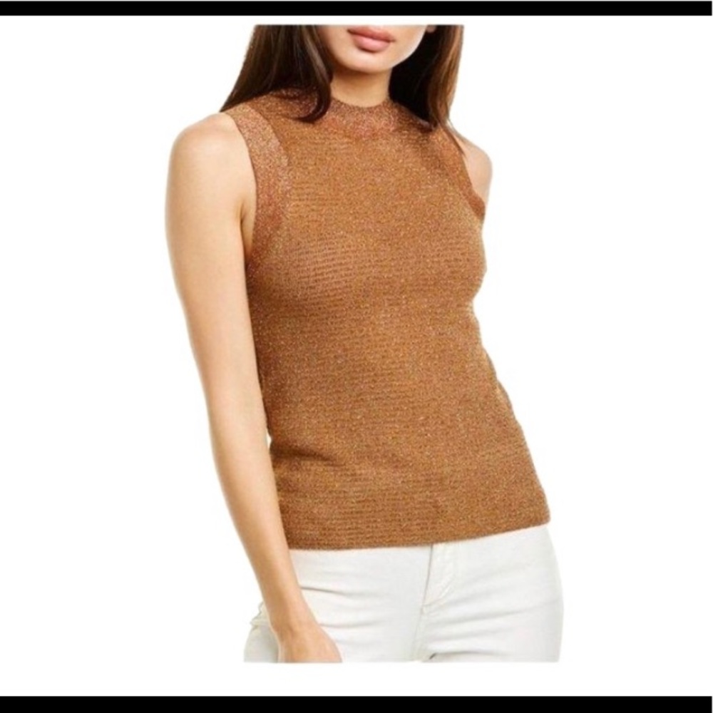 Ett:Twa Anthropologie‎ metallic bronze turtleneck